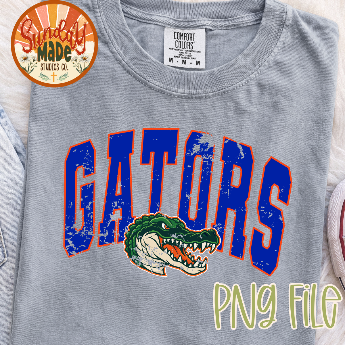Vintage Gators PNG | Blue & Orange Gator Mascot Design