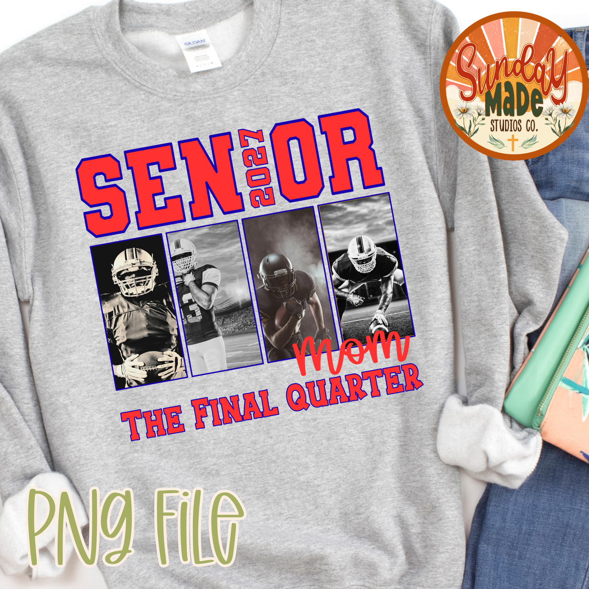 Senior Mom Shirt Template | Editable Canva Senior Sports Photo Design